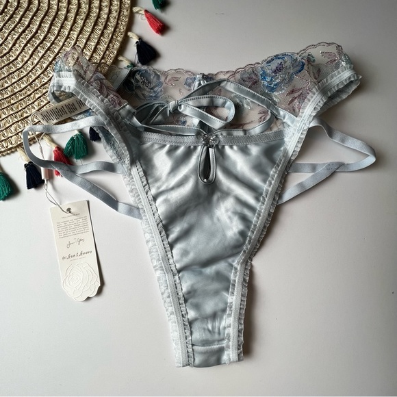 For Love And Lemons Sorbert Rose Cheeky Panty Blue XS NEW - Picture 7 of 8